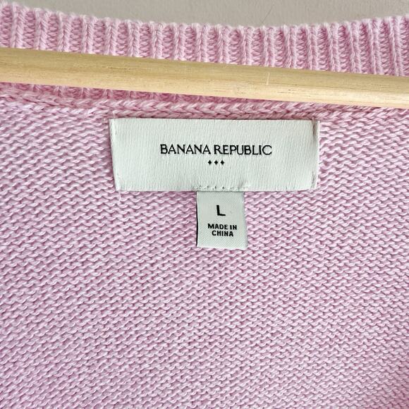 Banana Republic Bell Sleeve Cardigan Sweater Pink Worn Once Size Large - Picture 3 of 4
